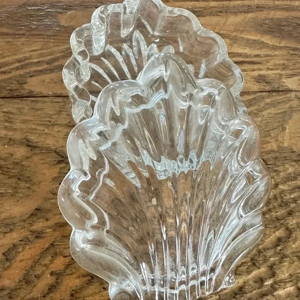 🐚Vintage Cute Shell Glass Trinket Box‎ 🐚
